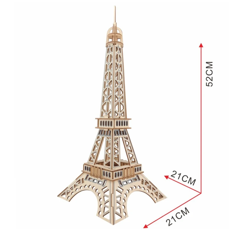 Diy Mainan Model Menara Eiffel 3d Set Puzzle Kayu Puzzle Buatan Tangan Mainan Perakitan Permainan Puzzle Hadiah Anak-anak Dewasa P26