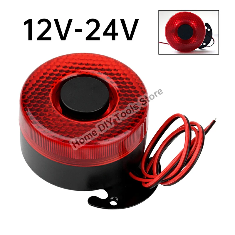 

DC 12-24V Reversing Signal Horn Buzzer With LED Light 105dB Powerful Auto Warning Siren Sound Signal Backup Alarms Horns