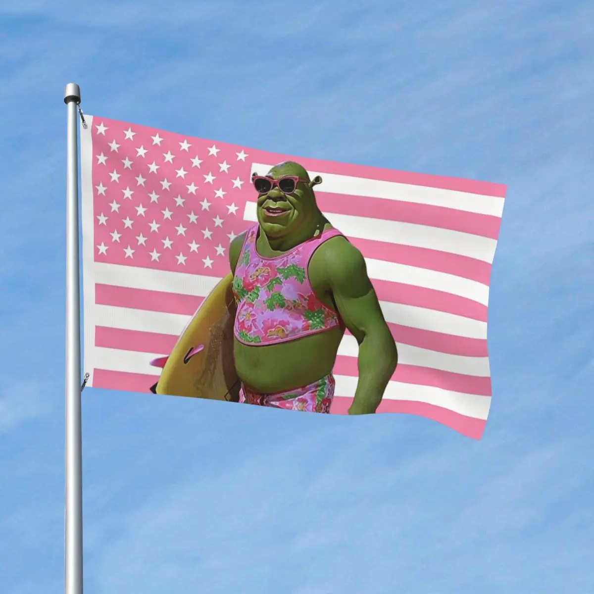 Floral Tank Top Shreks Kawaii Flags Double Sided Outdoor Banner Pink Funny 2 Grommets Hanging Decoration 90x150cm