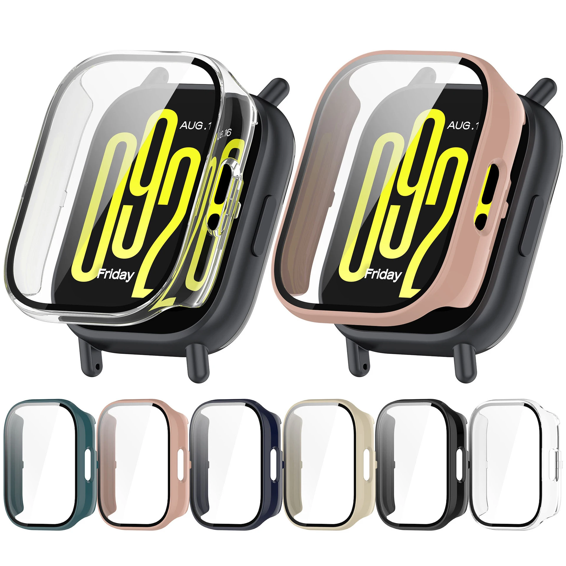 Película protectora de pantalla de vidrio de carcasa dura de PC, funda de marco completo para Xiaomi Redmi Watch 5, cubierta de parachoques activa/Lite, Accesorios inteligentes