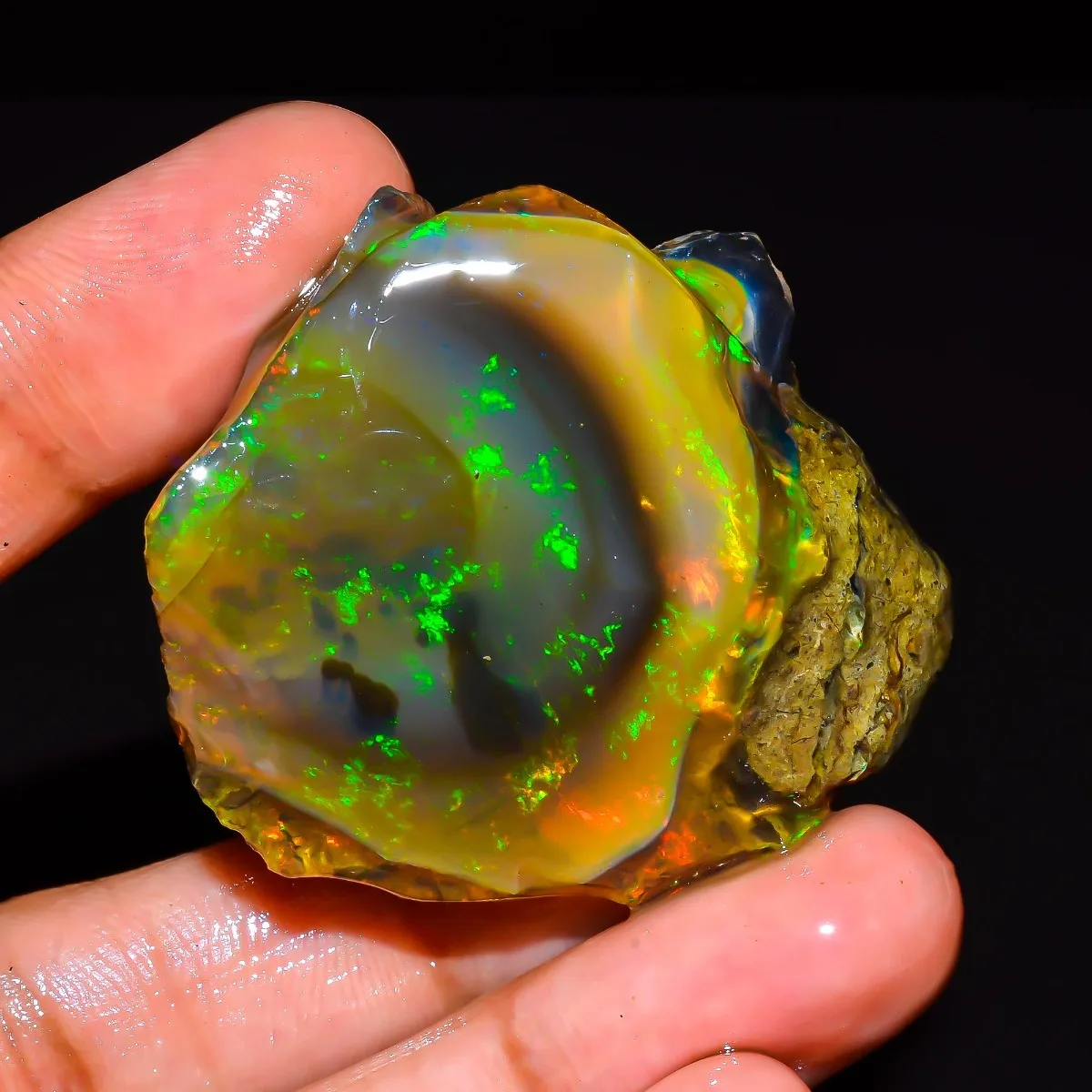 Ethiopian Opal Rough Natural 25-80CT Play Of Color Loose Gemstone Mineral Collection Randomly Selected One