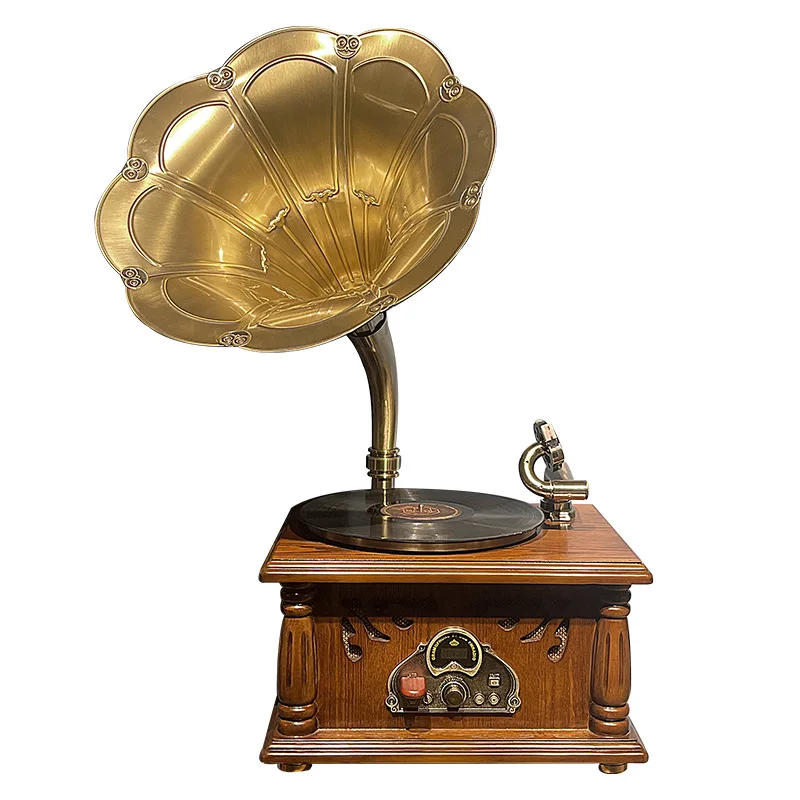 

Retro living room phonograph European vinyl record housewarming gift classic big speaker bluetooth speaker