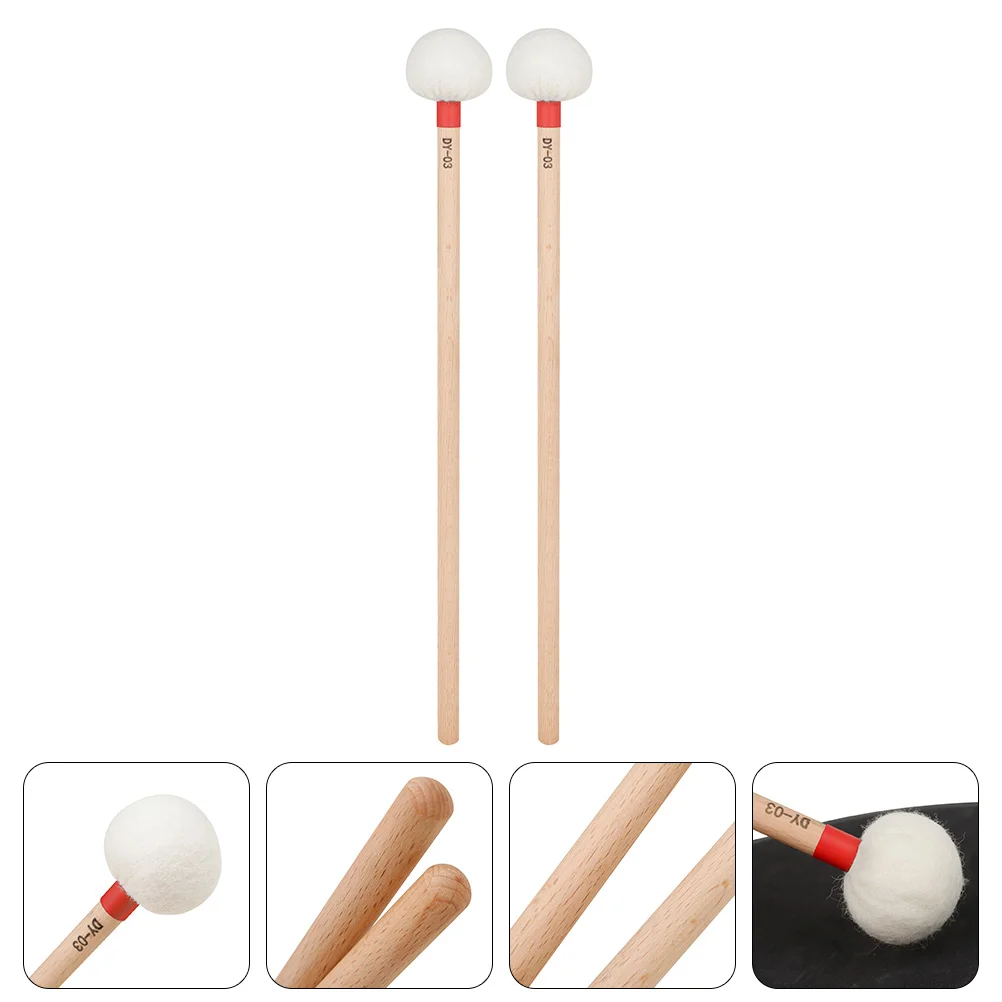 

Timpani Sticks Percussion Instrument Drumstick Accessory Felt Wooden Handle Snare for Hammer Tuning Mallets