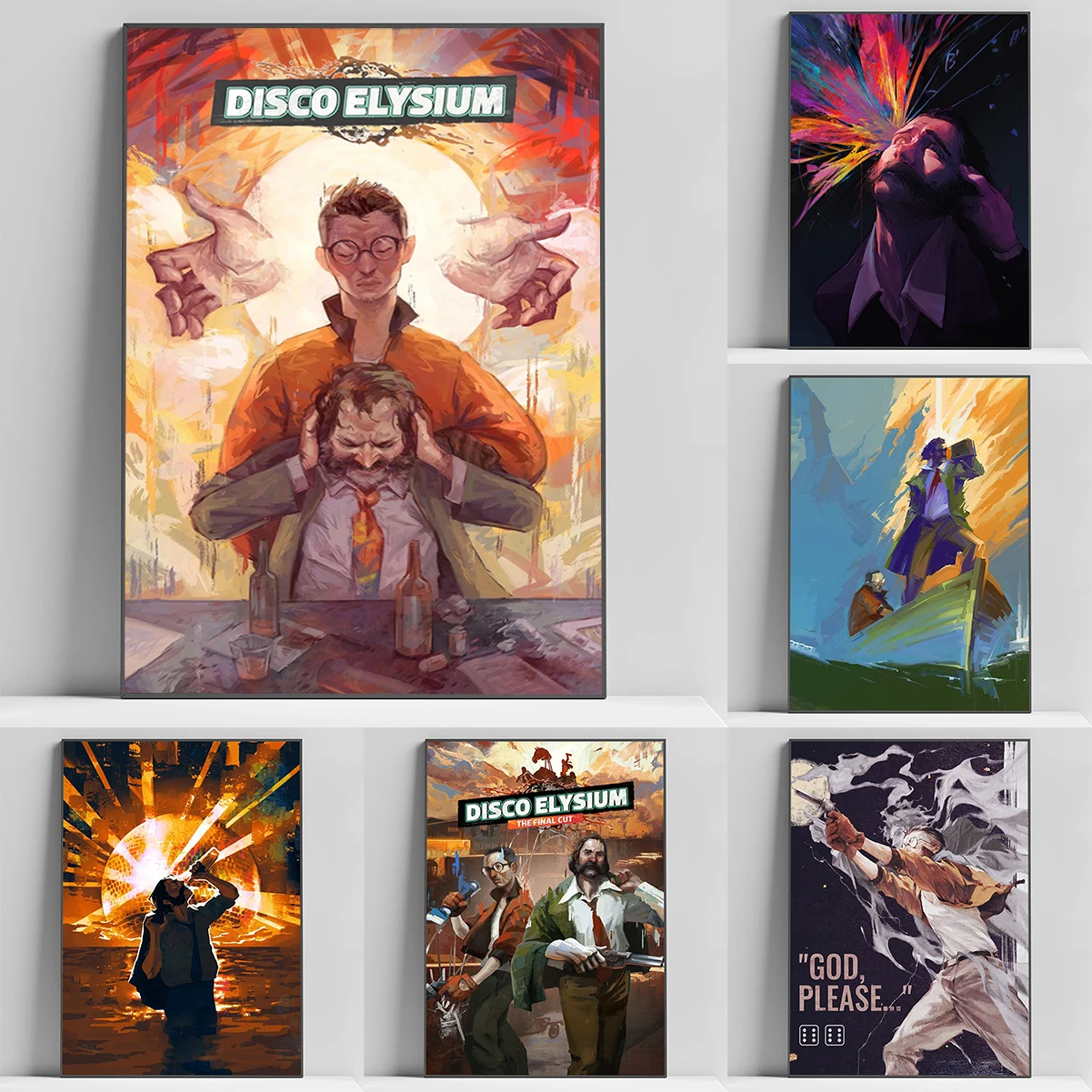 

Hot Video Game Disco Elysium Characters Landscape Poster Decoration Pictures Room Wall Decorations for Home Decorative Paintings