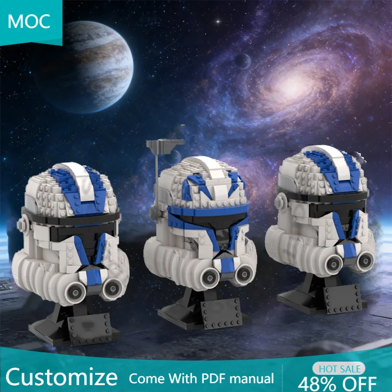 

Набор для сборки шлема 501-го клон-отряда (906 деталей), модульный конструктор MOC, развивающая технологичная игрушка для мальчиков, подарок на Рождество