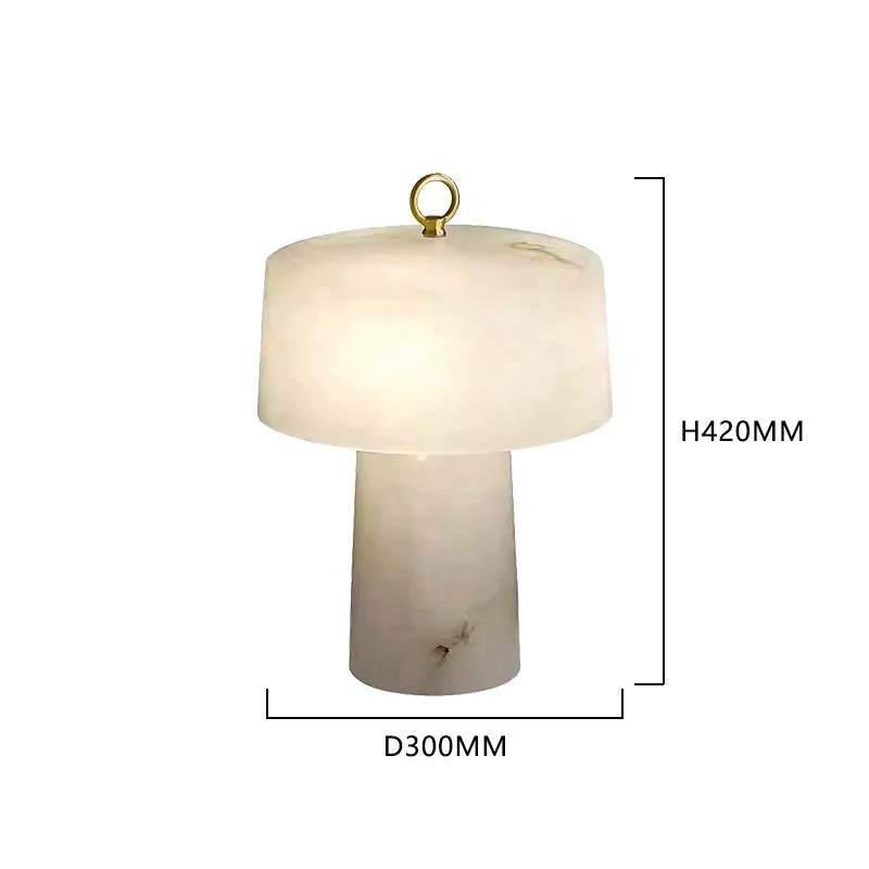 Creative marble table lamp decorates the restaurant