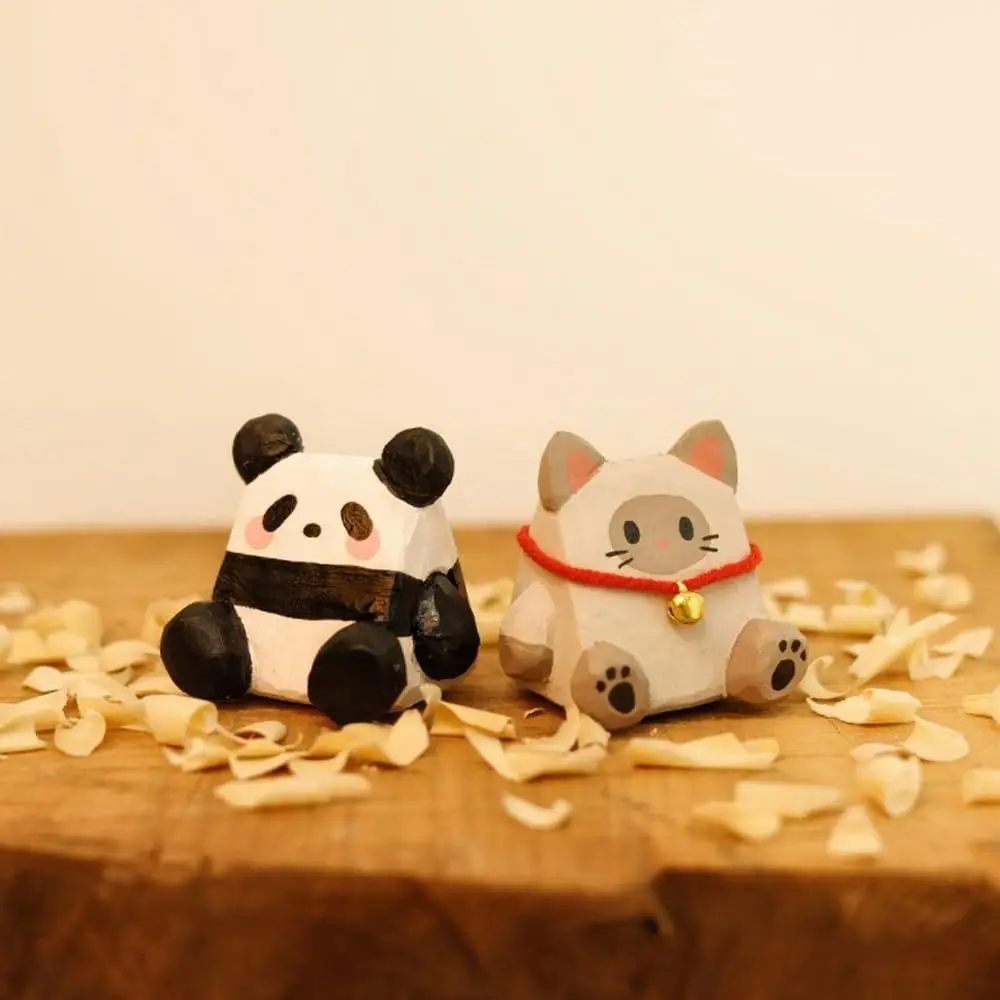 مصغرة لطيف الحيوان حامل قلم سطح المكتب الحلي الحرف اليدوية قلم رصاص واحد عرض موقف منحوتة باليد قلم واحد الراحة