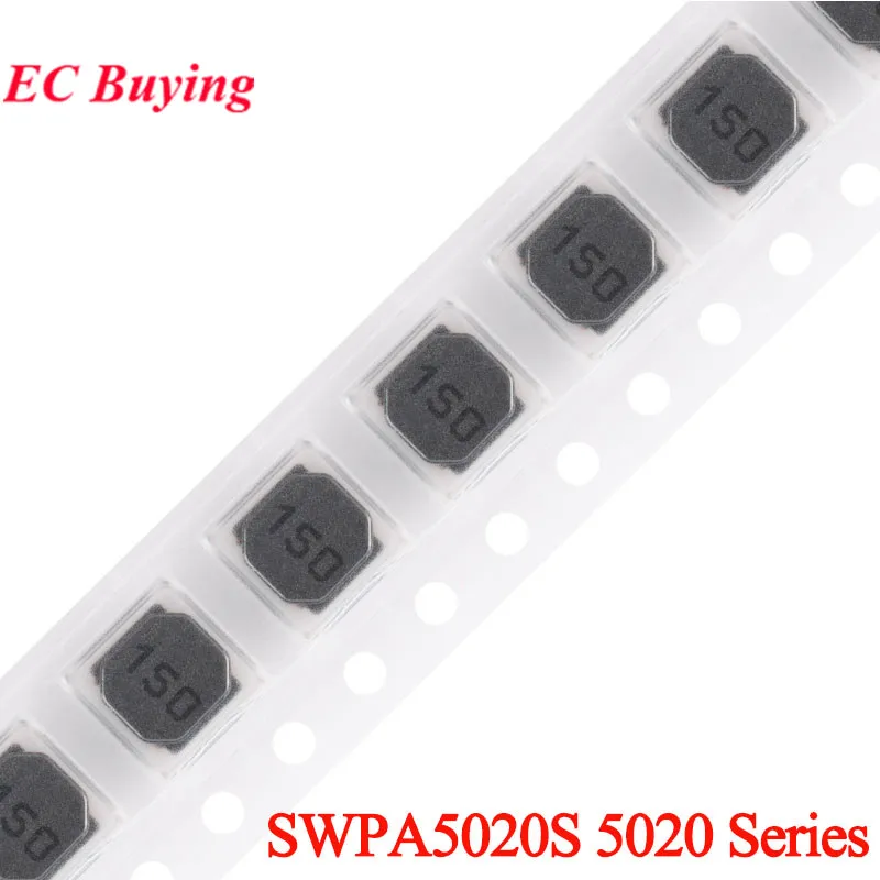 5Pcs/lot 5020 Wire Wound Chip SMD Power Inductor 2.2UH 2R2 4.7UH 4R7 6.8UH 6R8 10UH 100 15UH 150 Inductance SWPA5020S