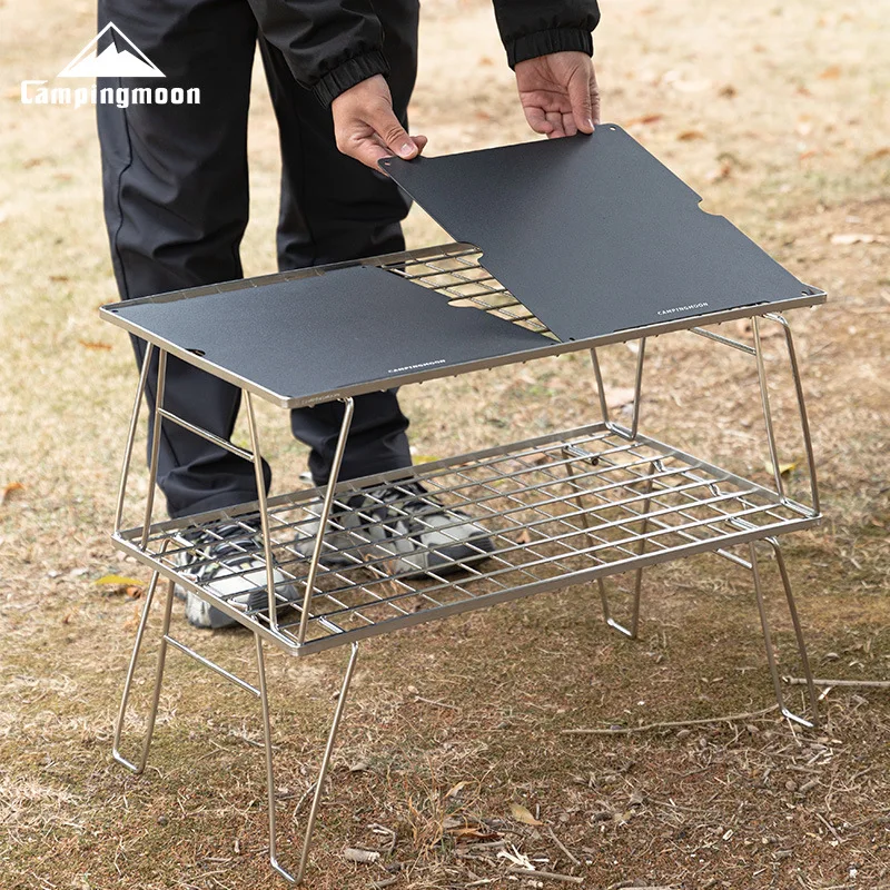 

T-2358 Light Mesh Table Top - Two Pieces Set - Lightweight Aluminum Table Top - Camping Foldable Table Accessories
