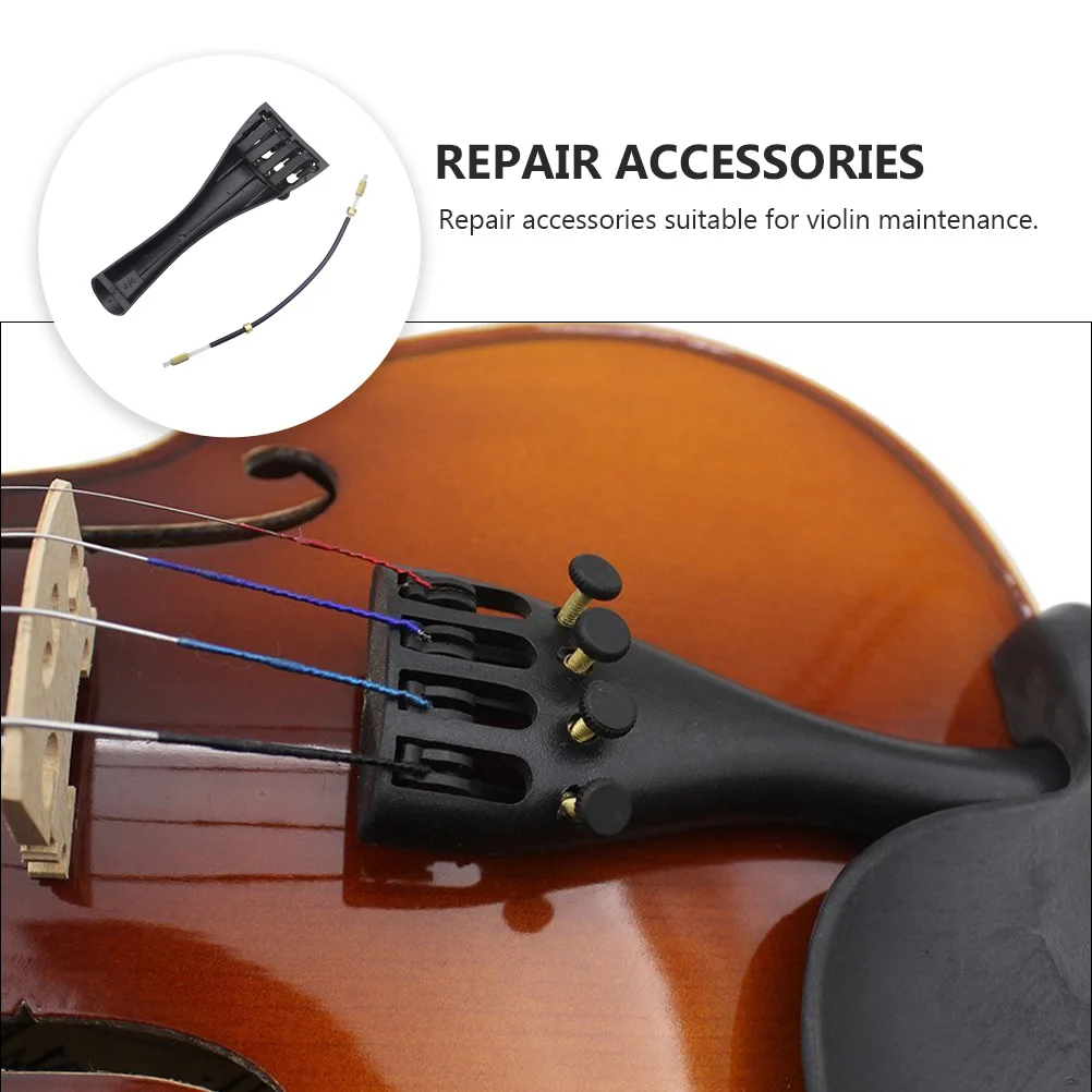 Tailpiece for 3/4 4/4 Violin Aluminum Alloy Replacement Violin Tailpiece Bridge Adjuster Drawplates Tailgut Tuning Fiddle Parts