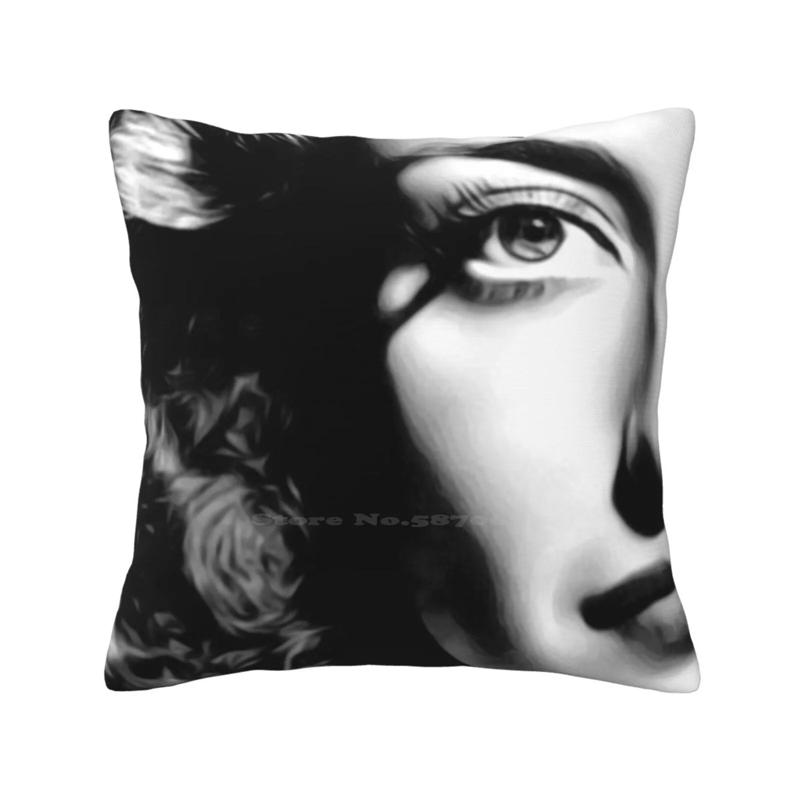 Portrait Of Joan , Famous American Actress In In Mid-Twentieth Century Throw Cushion Pillow Cover Joan American Portrait