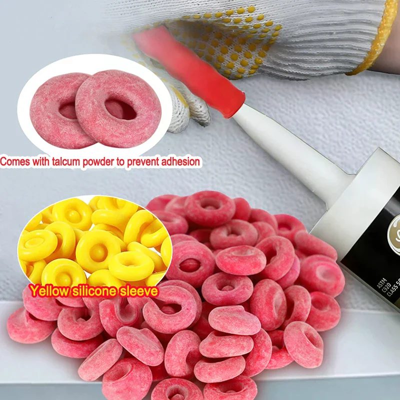 10/20/50pcs Caulk Cap Glass Glue Tip Sealing Cap Barrel Glue Mouth Protective Cover Red Caulk Saving Cap Nozzles Cap