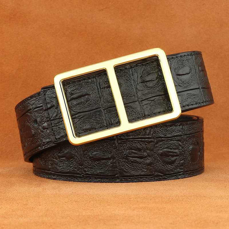 Paski męskie designerskie szerokie z klamrą suwakową 3,8 cm, skóra naturalna, luksusowa marka, wysokiej jakości pasek do spodni, młodzieżowe Cintos Masculinos