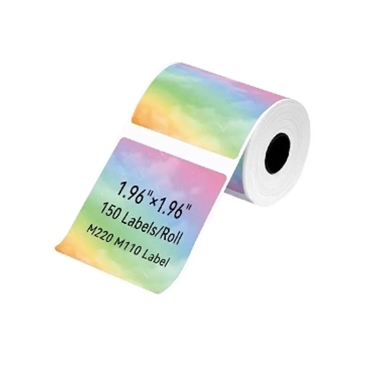 Техлогическая Радужная лазерная серебряная квадратная термосамоклеящаяся этикетка-наклейка семь цветов золотой сливочник уплотнительная бумага