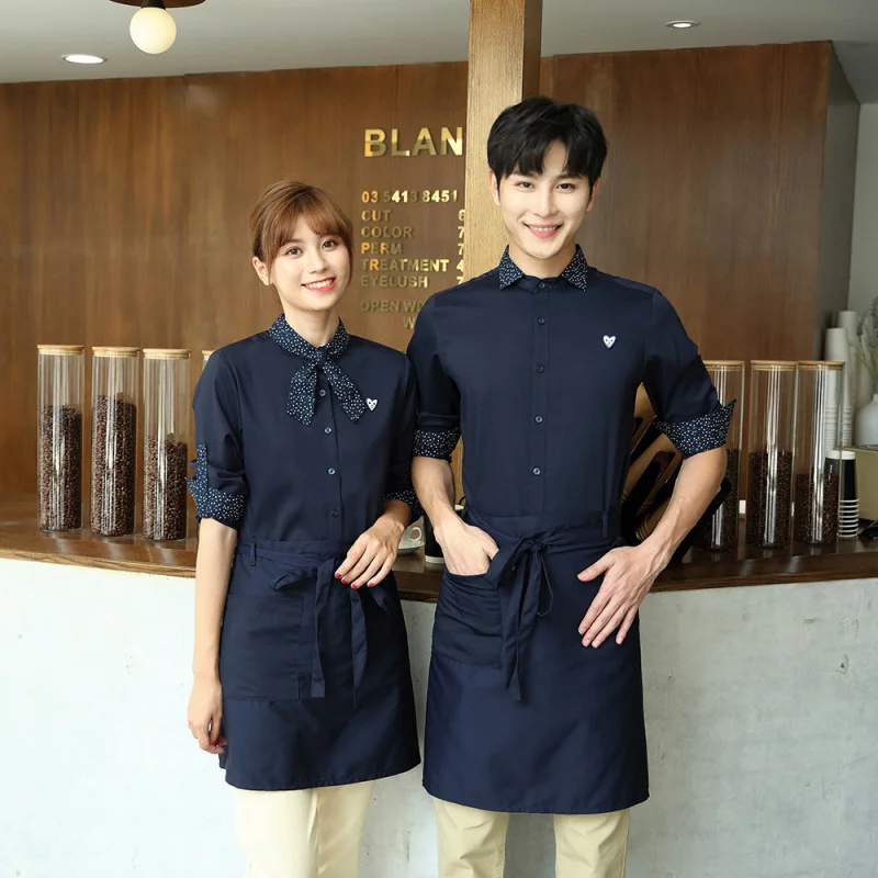 

Western Restaurant Shirt Work Uniform for Women, Burger Shop, Dessert Cake Shop, Salesperson Long Sleeve Catering Waiter Autumn