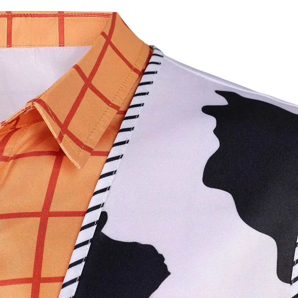 Woody Cosplay Costume Adult Men Long Sleeve Shirts Hat Cap Scraf Disguise Roleplay Fantasia Outfit Halloween Carnival Party Suit view 5