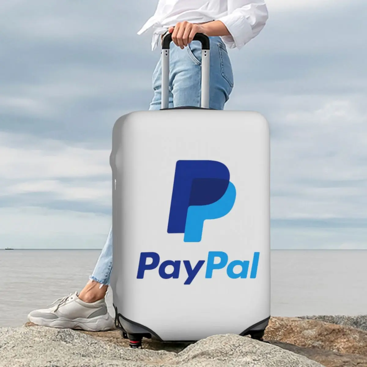 غطاء حماية مرن لحقيبة السفر بشعار باي بال مقاس 18-32 بوصة