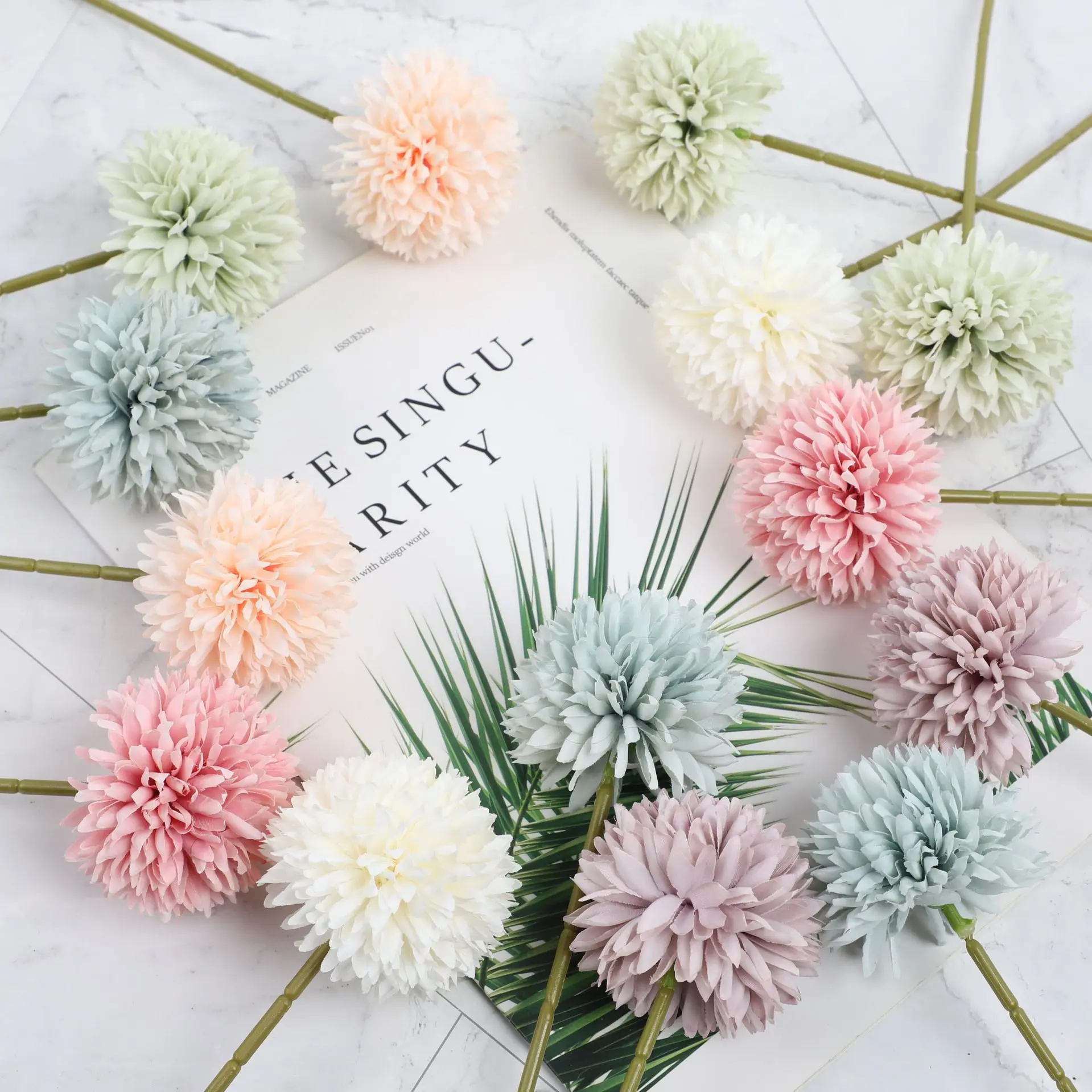 20 Stück Künstliche Blumen aus Seide, Löwenzahn, Hortensie, Dekoration für Zuhause, Tisch, Hochzeit, Brautstrauß, Festival, Garten, Zubehör – Detail 2