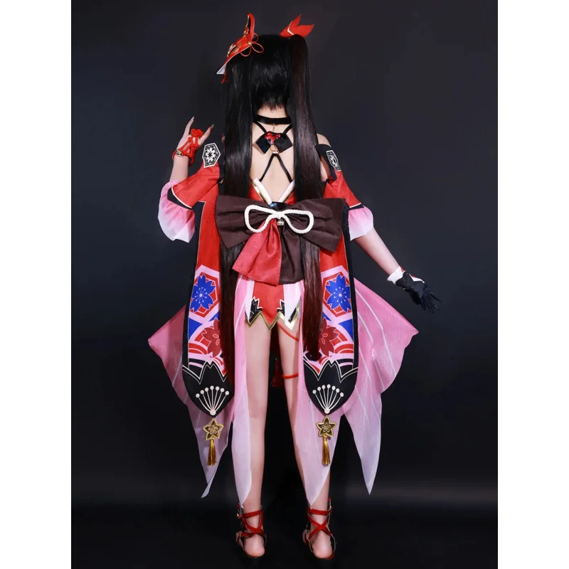 New 2025 Honkai Star Rail Cosplay Costume Wig Mask Dress Full Set Prop Hanabi Sparkle Halloween Outf❤❤dd