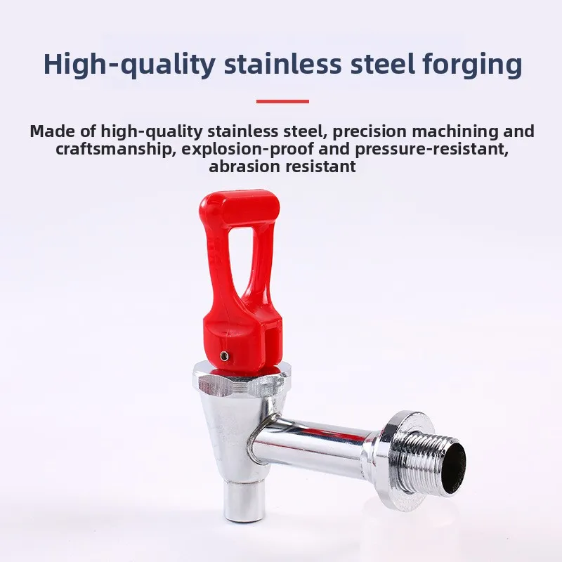 Stainless Steel Press Hot Water Faucet 3/4 Split Water Dispenser Spout Water Boiler Insulated Bucket Milk Tea Machine Soy Milk