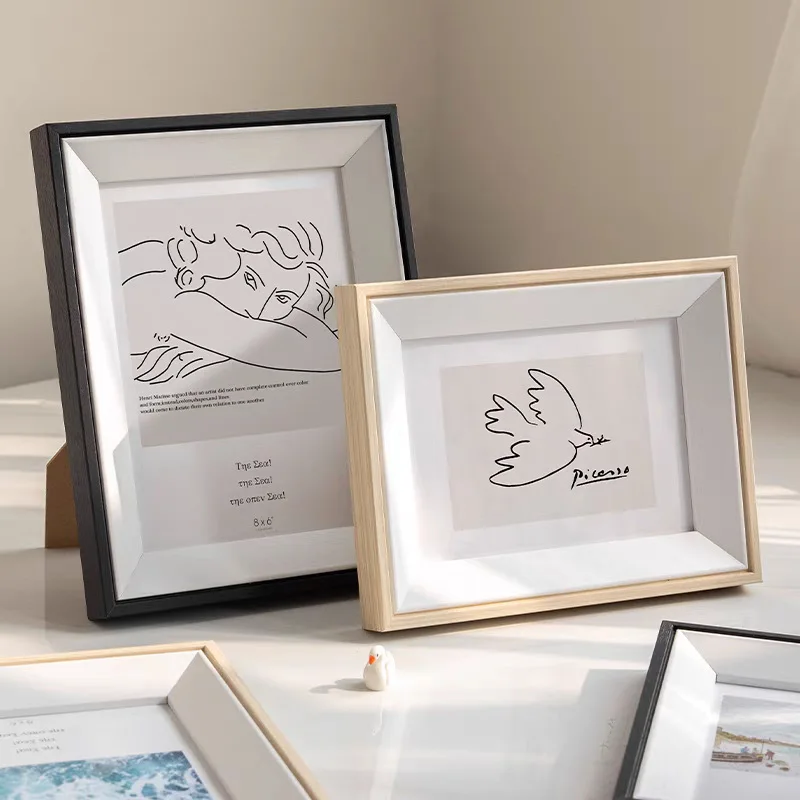 Nordic Minimalist Picture Frames Wooden Special Enjoy Wedding Picture Frames Portable Couple Home Decorated Moldura De Foto XYXK