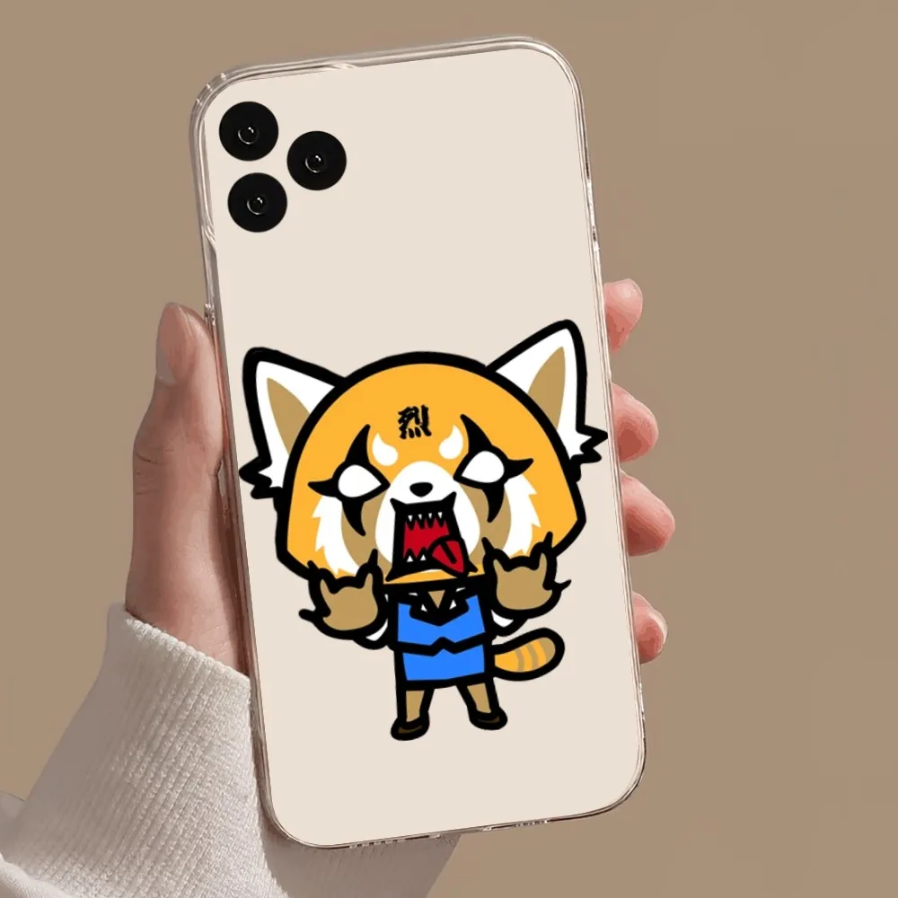 MINISO Aggretsuko Phone Case For Samsung Galaxy S22 S23 S30 Note Plus 20 10 Lite FE ULTRA Transparent Cover