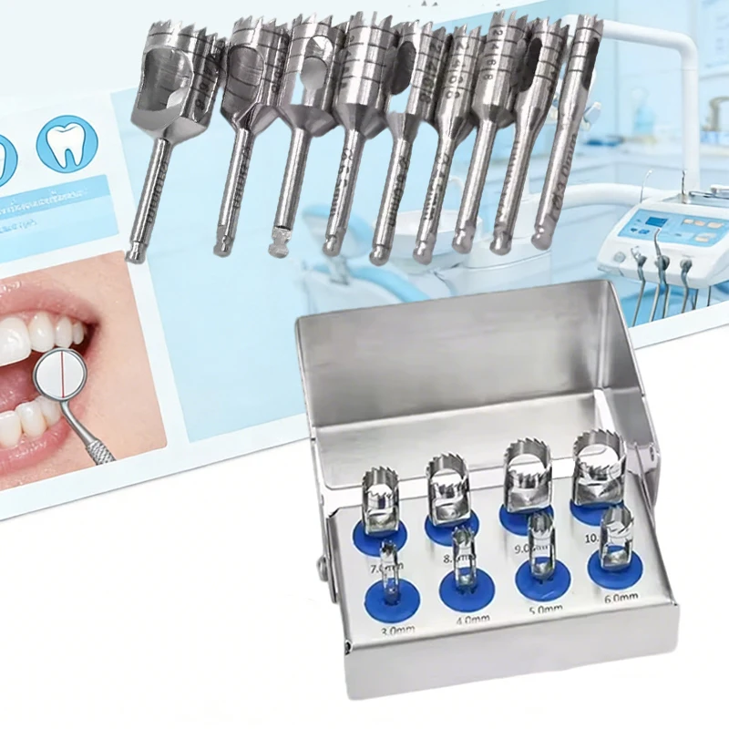 

Высокоскоростной набор стоматологических трепанационных боров из нержавеющей стали для имплантации, прецизионный инструмент для резки кости