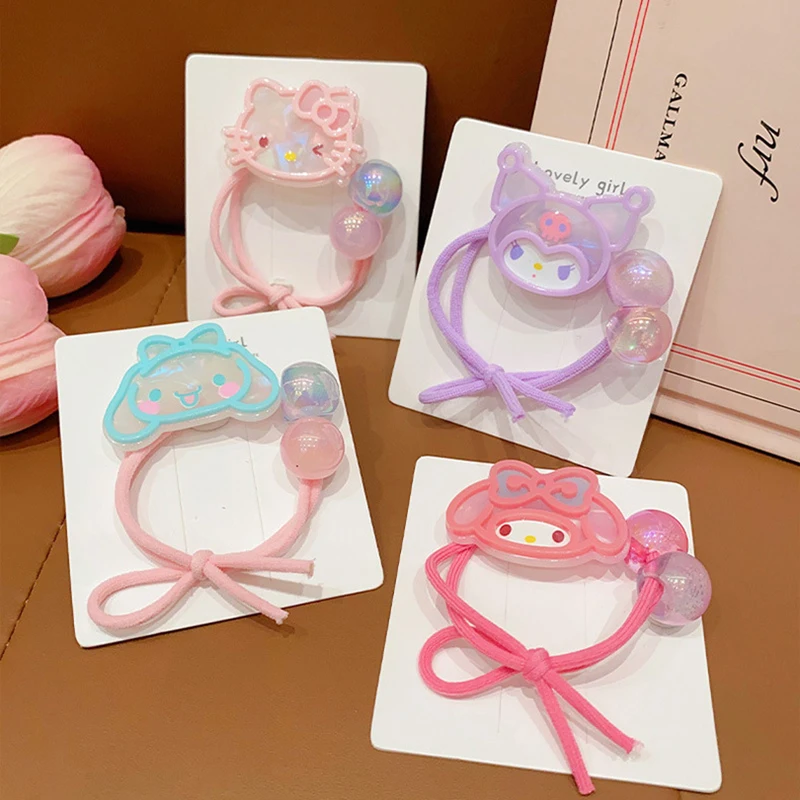 Attaches de cheveux de bande dessinée mignonne pour des femmes et des filles, bande de caoutchouc d'anime, anneau de cheveux à haute élasticité, accessoires de mode Kawaii, cadeaux