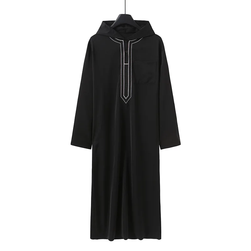 Elegante abito lungo da uomo musulmano con cuciture alla moda, perfetto per matrimoni ed eventi che guardano grand quando indossava