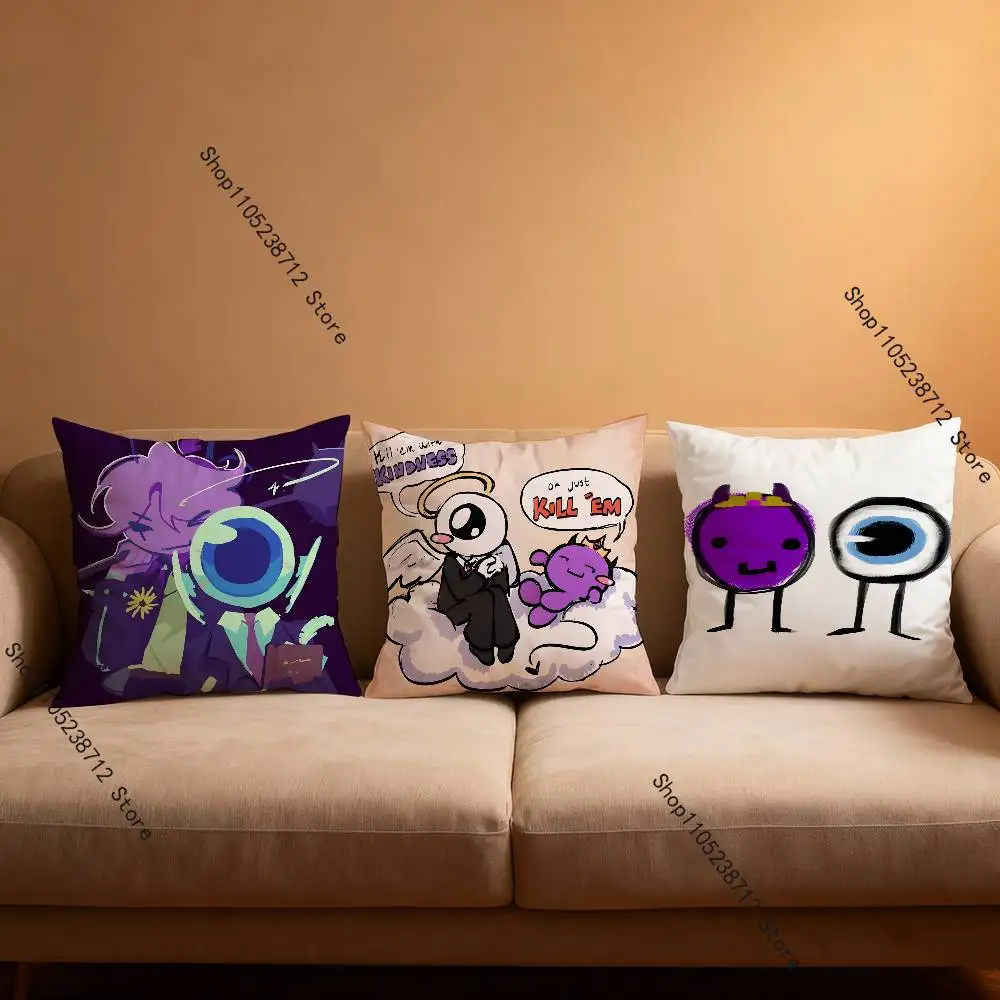 

Wemmbu Eggchan Tax Duo Anime Pillow Case Anti-dustmite Pillowcase Invisible zipper silky short plush Sofa cushion cover