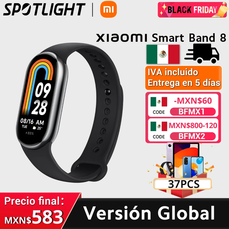 [World Premiere] Global Version Xiaomi Mi Band 8 1.62 AMOLED Screen Blood Oxygen Fitness Traker Waterproof  Smart Band