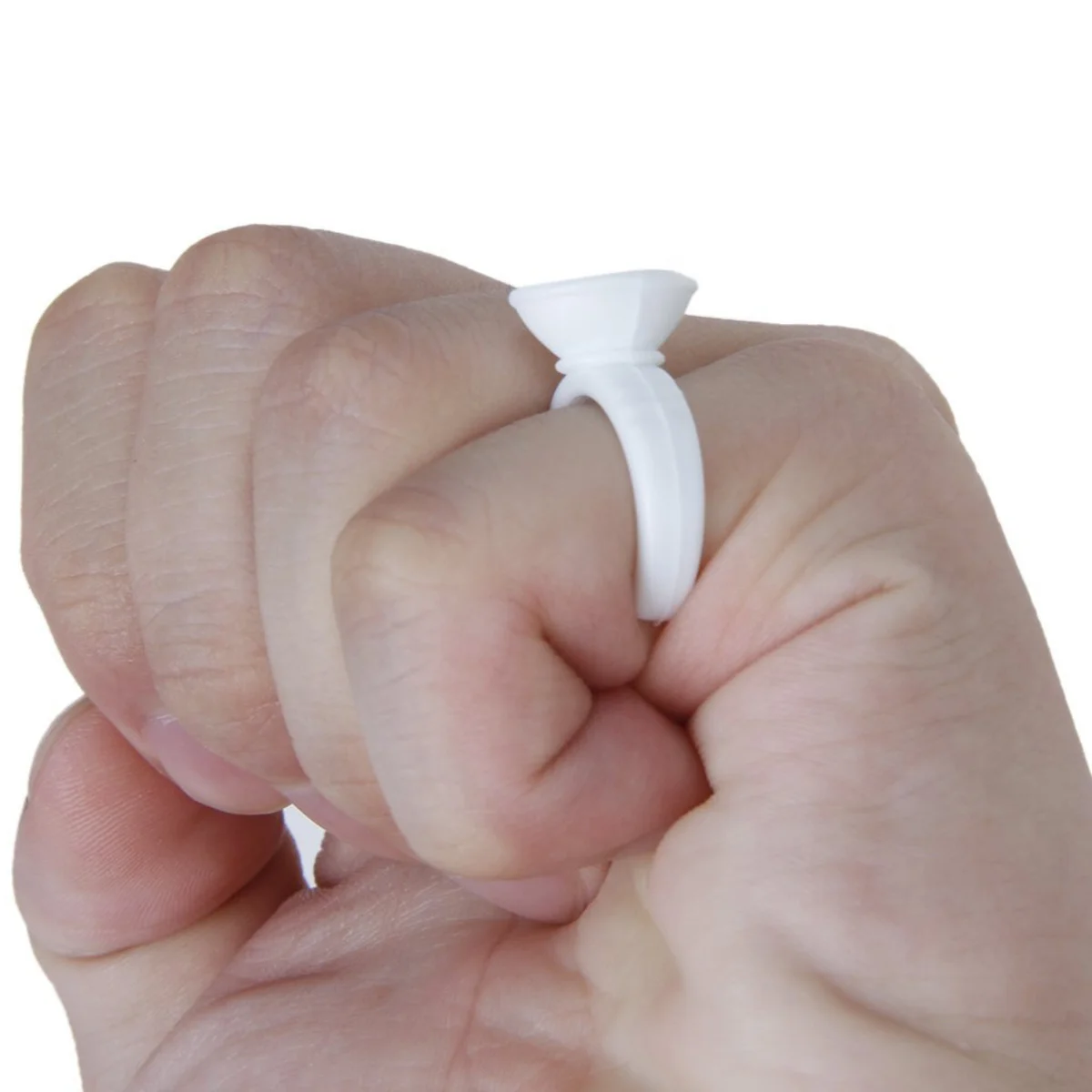 

100Pcs Disposable Plastic Glue Ring Holders White for Eyelash Extension Application Lash Primer Lash Remover Plastic Glue Rings
