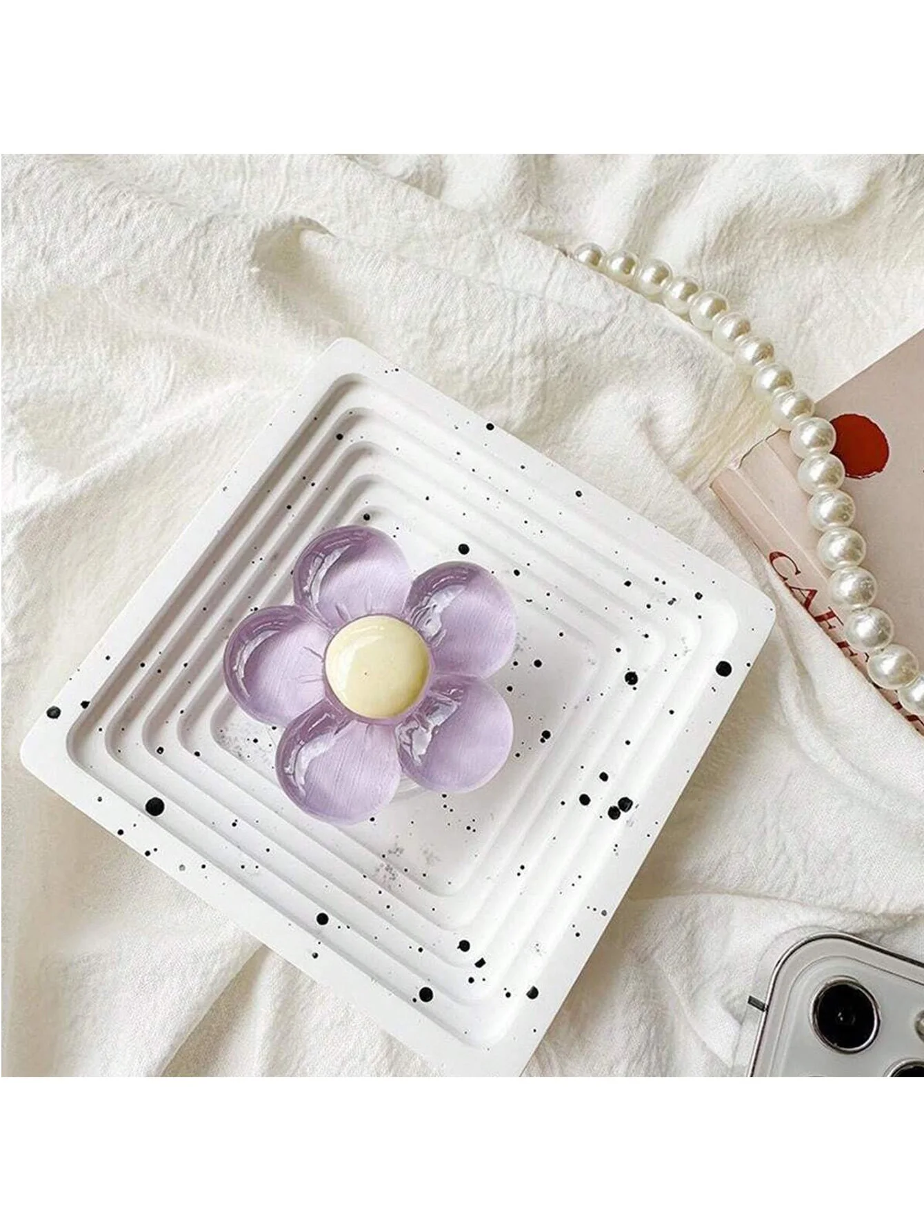 Transparent Crystal Airbag Stand, Small Fresh Flower Retractable Portable Desktop Stand, 1 Piece