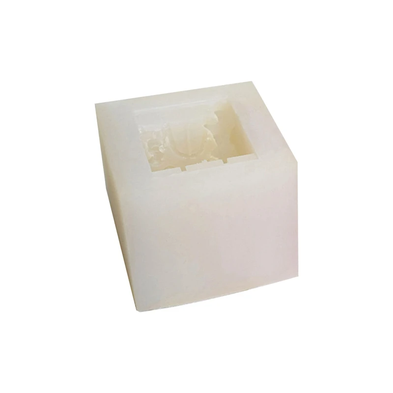 

A75T 1 Piece Christmas Scented Candle Mold White 9X9x7.7Cm House Plaster Decoration Christmas Candle Mold