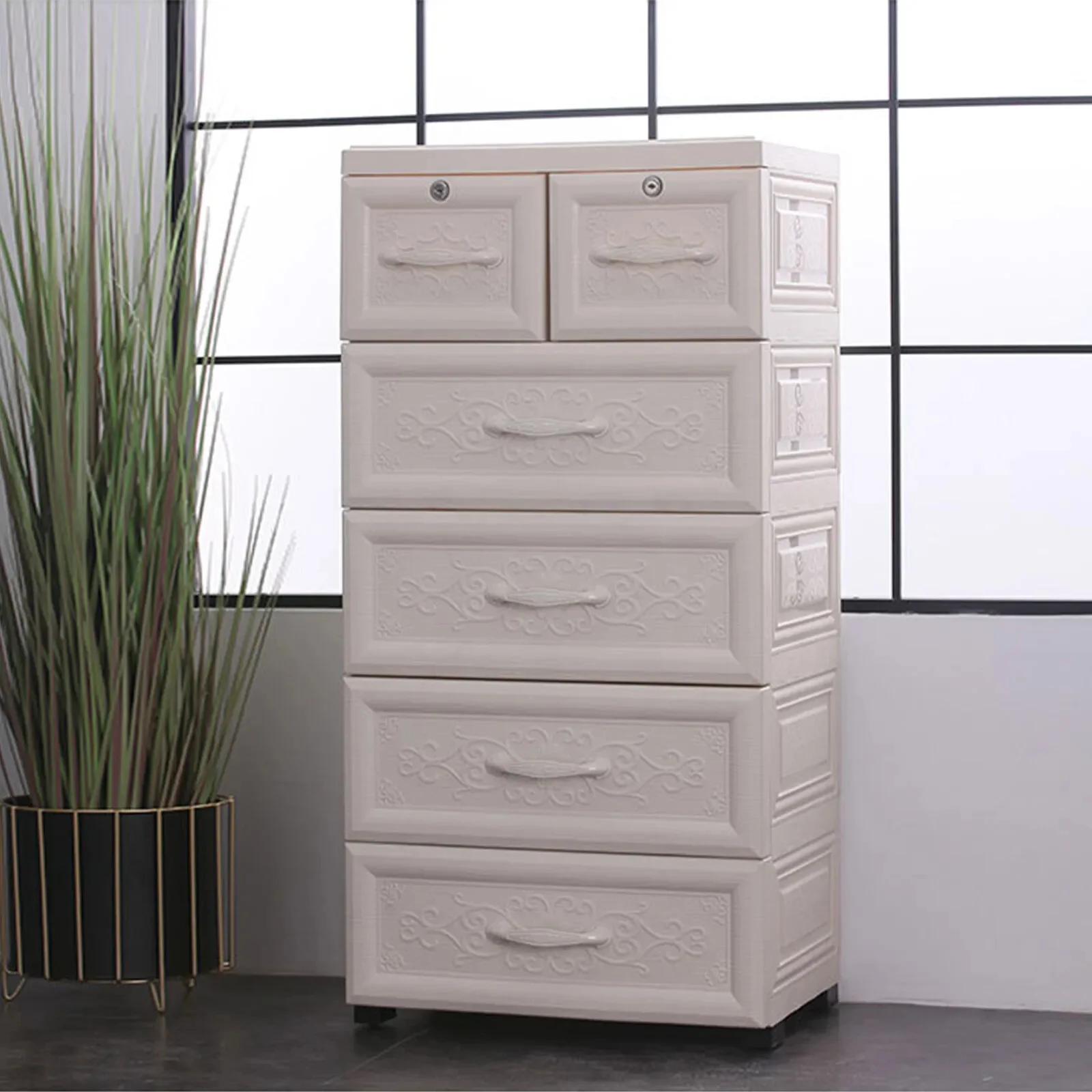 Storage cabinet 50*35*102cm 6 drawers dresser storage cabinet bedroom living room closet