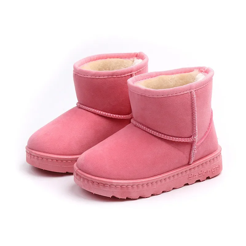 Toddler Casual Shoes for Girls Winter Plush Wam Snow Boots Fashion Flat Bottom Baby Boys Ankle Boots Children Botas Infantil