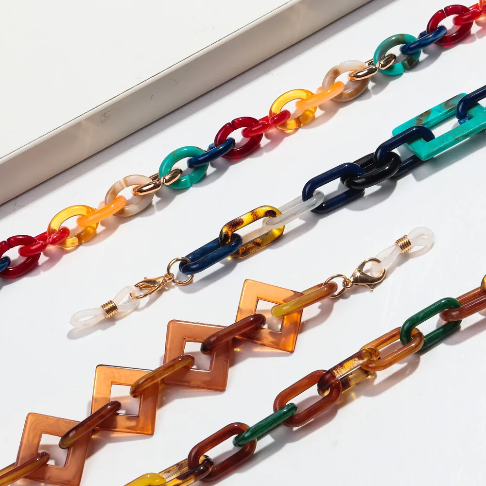 

Women Eyewear Accessories Easy To Clean Sunglasses Hanging Chain Acrylic Glasses Chain Geometric Geometric Eyewear Strap For
