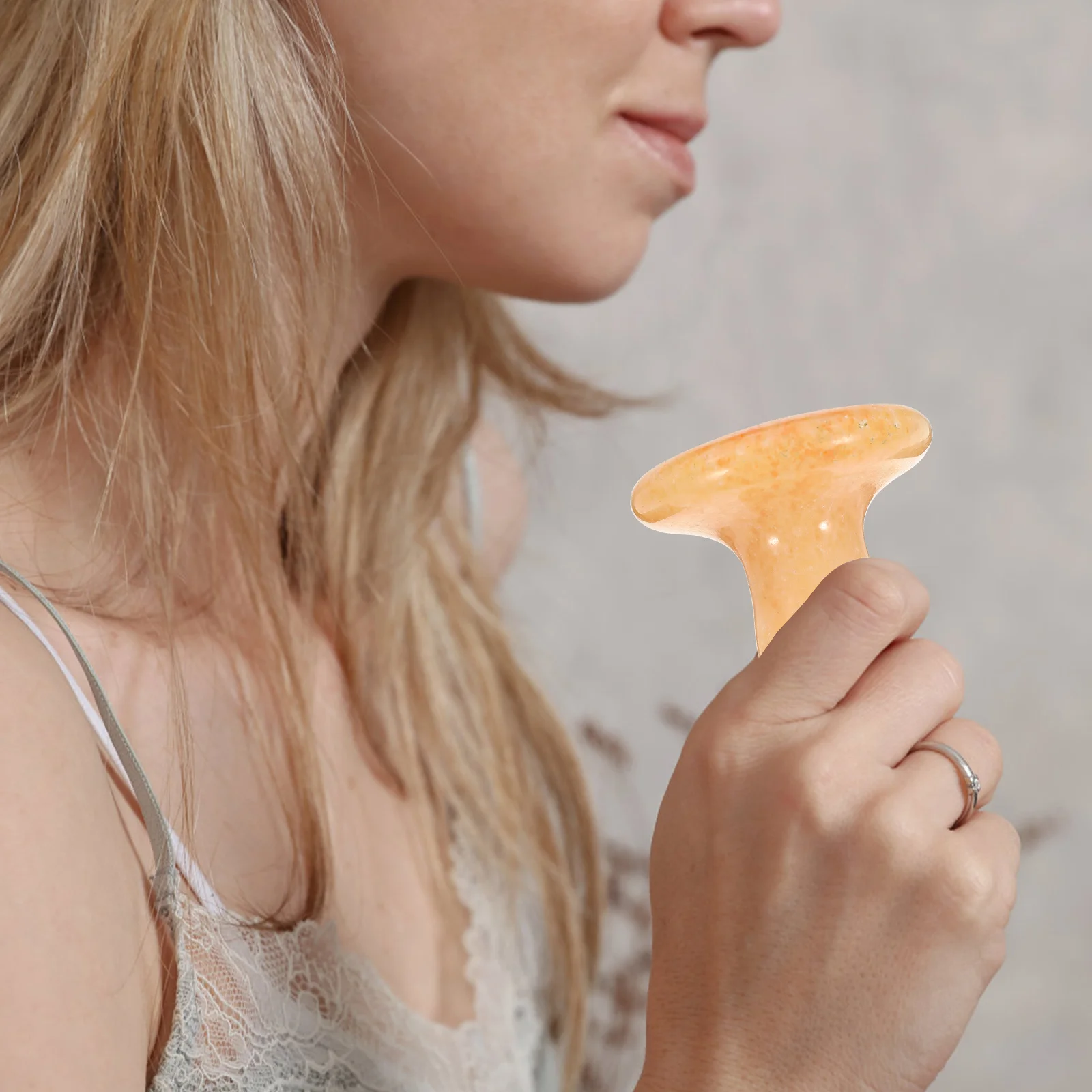 Jade Stone Face Massager Mushroom Shape Comfortable Skin-Friendly Face Guasha Tool Facial Massage Roller Neck Shoulder Feet