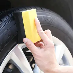 Car Wheel Polishing Waxing Sponge Brush With Cover ABS Washing Cleaning Tire Contour Dressing Applicator Pads Detail Accessories