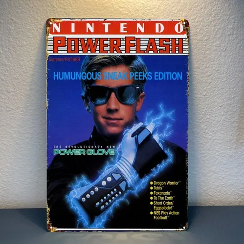 Power Flash Retro-Videospiel-Metallposter -