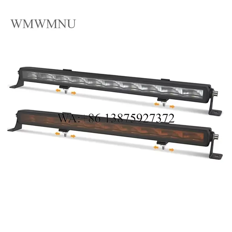 Wmwmnu for 20 Inch Grille Mount Amber or White Color Combo Beam 100W 4X4 Single Row Led Bar Light with Auto Wire Harness