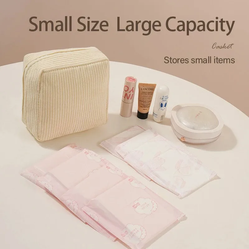 Portable multifunctional Toiletry Bag Sanitary Pad Pouch Pad Pouch Cute Cosmetic Storage Pouch Women Small Makeup Bag Cable Case