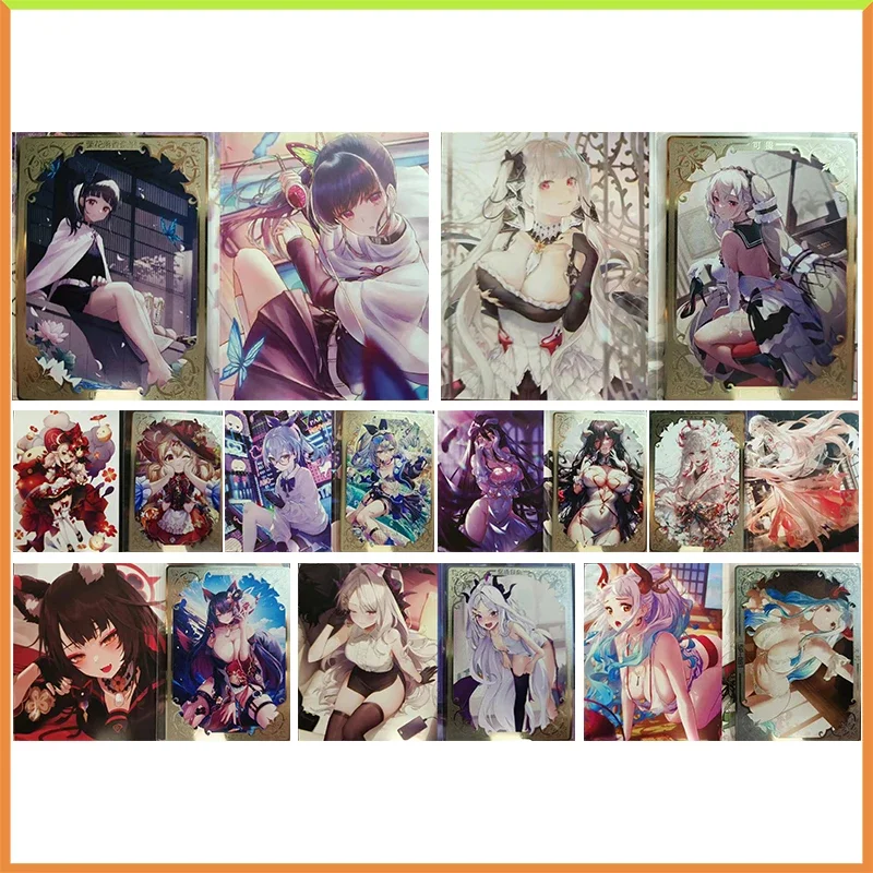 

Anime Goddess Story DIY ACG Metal Laser Flash Card Tsuyuri Kanao Albedo Yamato Toys for boys Collectible Cards Birthday Present