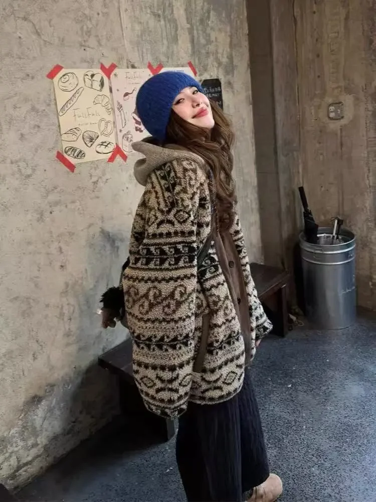 

Lamb Wool et Women New In Outerwears Contrast Lining Interior Difference Inside Variation Internal Distinction Hidden Ladies