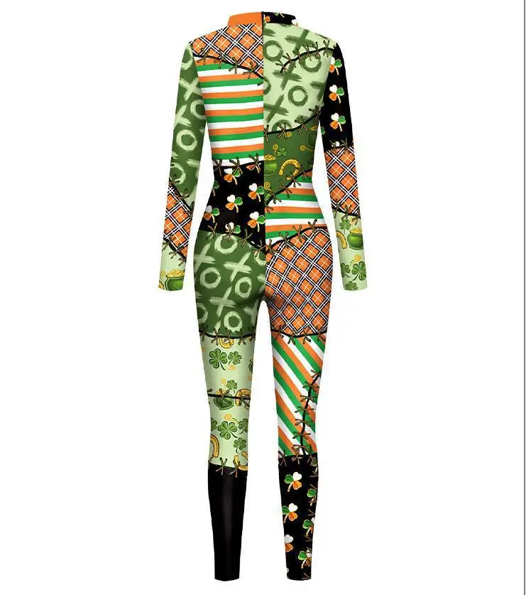 Damen Glänzender Pailletten-Muster Bedruckter Zentai-Bodysuit Traditioneller Lustiger Jumpsuit Halloween Karneval Party Aufführungskostüme – Detail 9