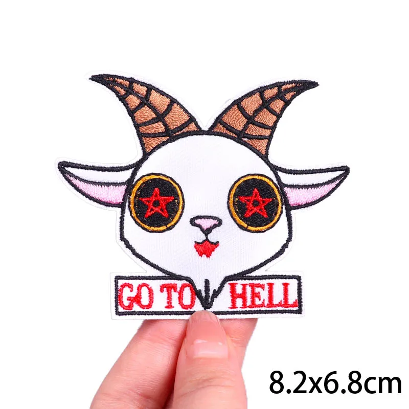 Funny Cat Embroidered Patches For Clothing Cartoon Anime Iron On Patches Stripe On Clothes Applique Jacket Jeans Patch DIY