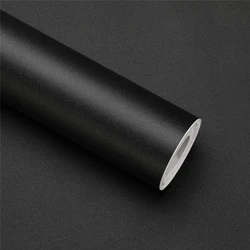 Black Self-adhesive Film Thickened Kitchen Cabinet Sticker Matt Furniture Wallpaper for Furniture Cupboards Tables  Wall Film