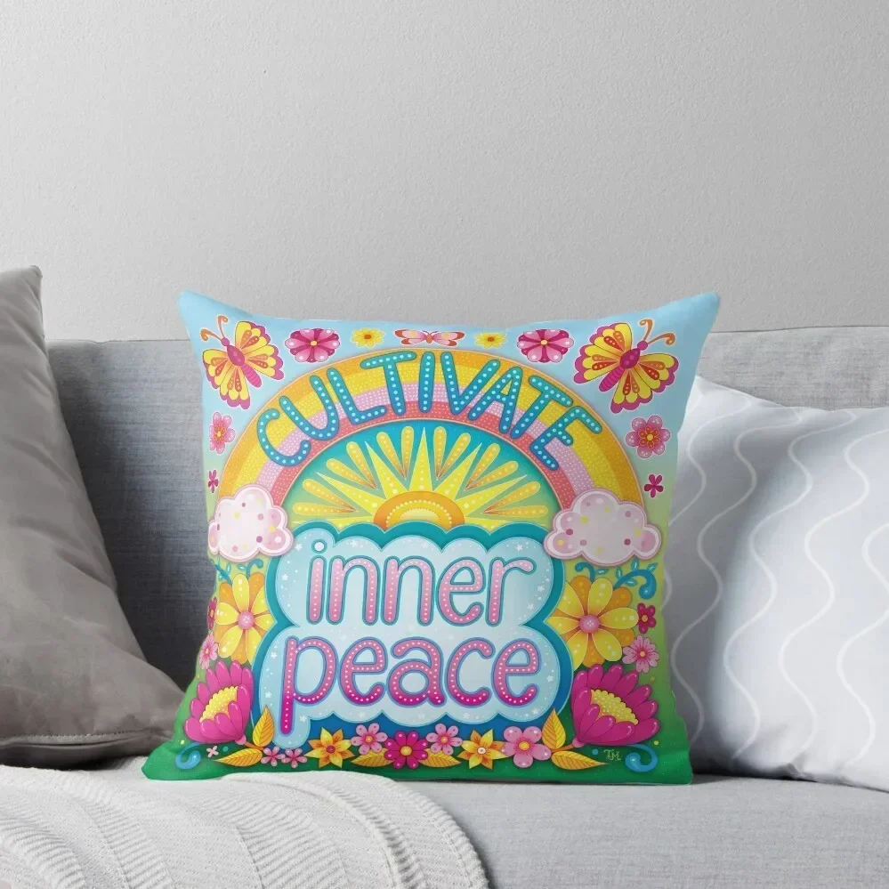 Cultivate inner peace Throw Pillow christmas ornaments 2025 Elastic Cover For Sofa pillow