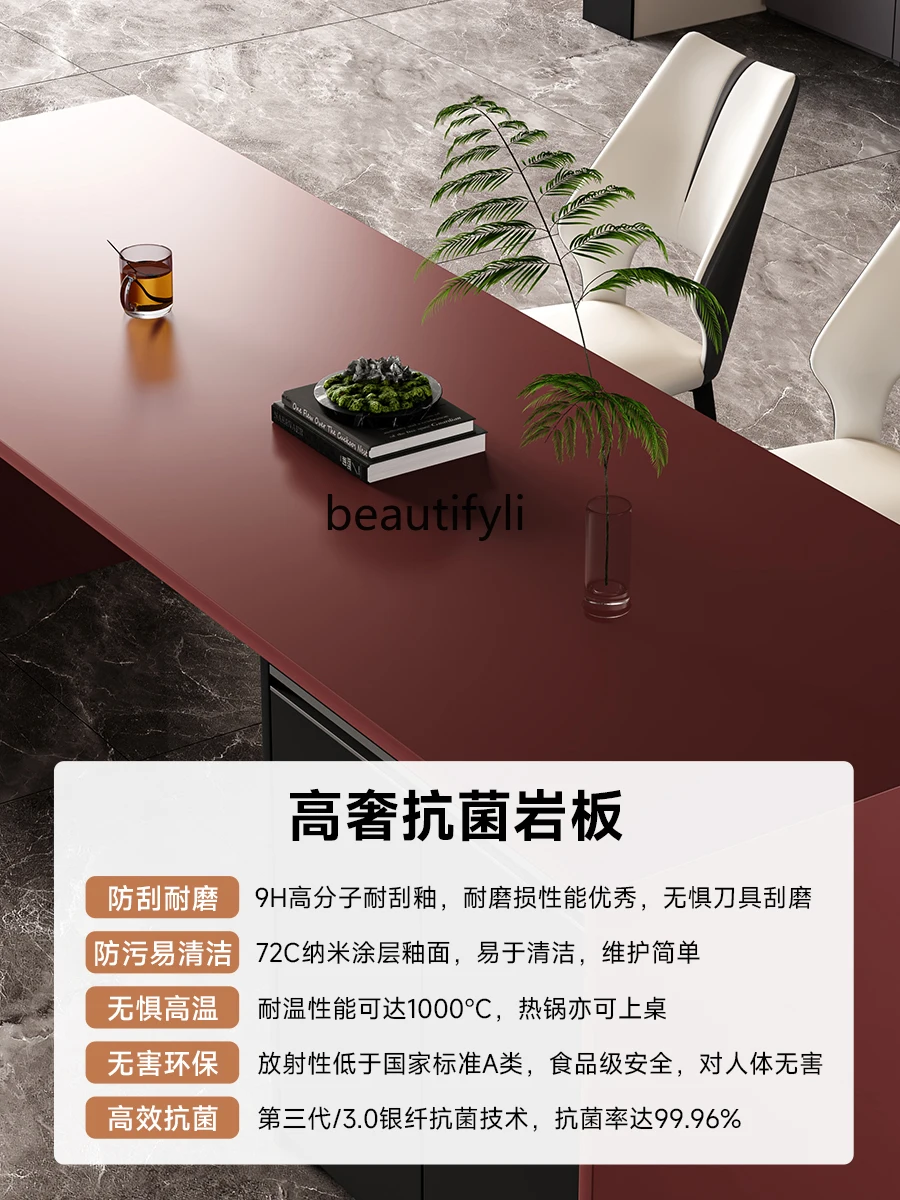 Integrated household rock slab mid-island can be customized multi-functional open kitchen bar