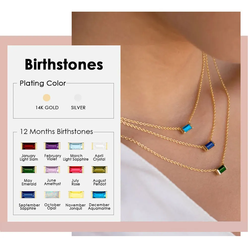 St.delan Western-Style 12 Birthstone Pendant Necklace — Versatile, Fashionable, and Exquisite Stainless Steel Clavicle Chain